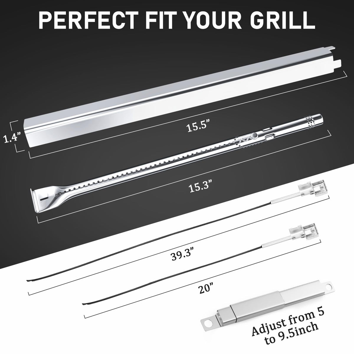 Uniflasy crossover tube promotes consistent heat across the grate.