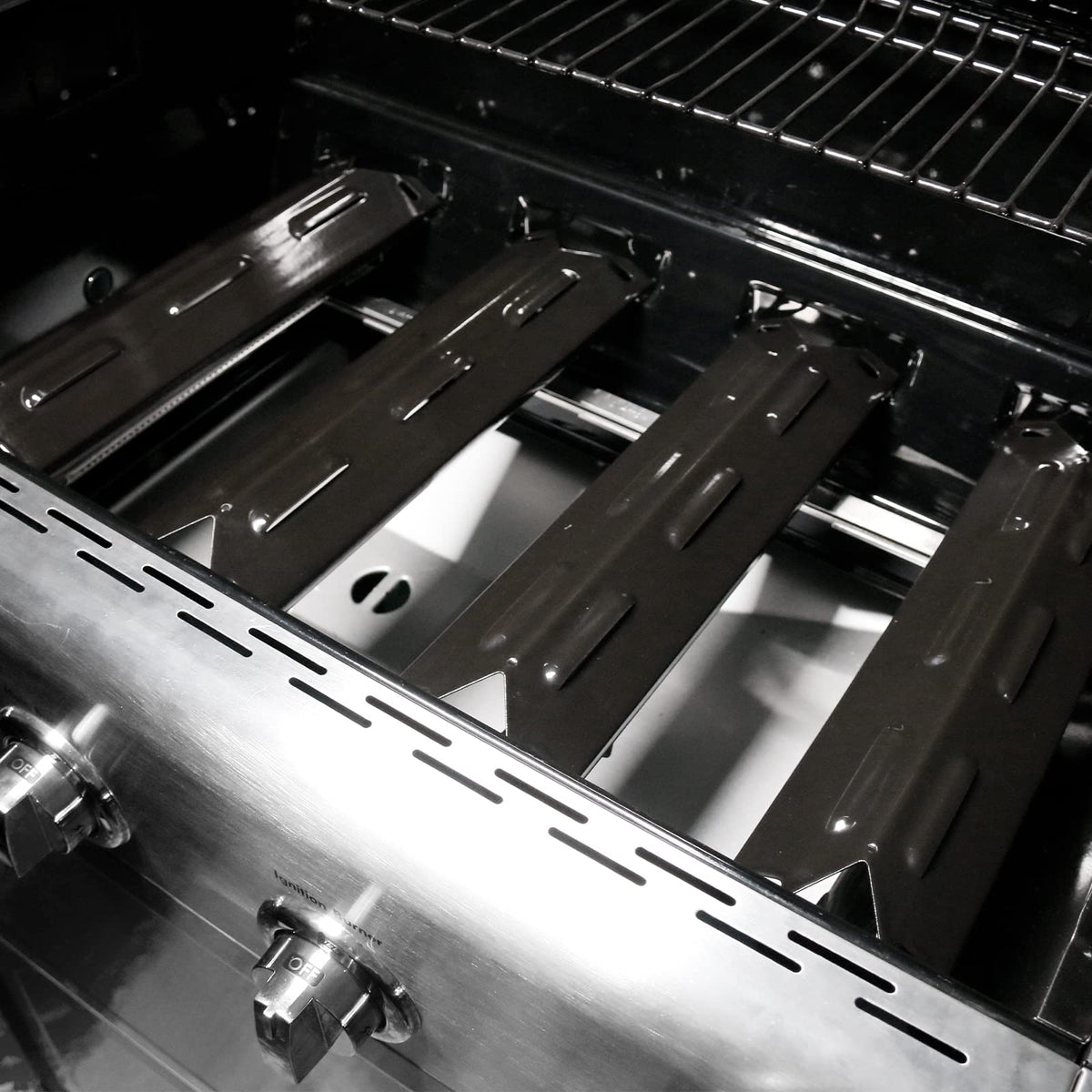Uniflasy heat plate set ready to replace rusted shields on Kenmore grills