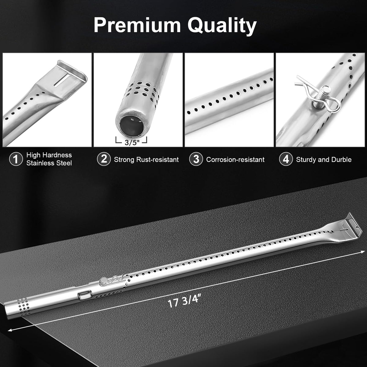 Uniflasy stainless heat plates provide corrosion resistance for longer grill life.