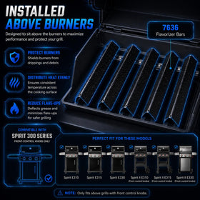 Uniflasy heat plates for Spirit II 300-series ensure even heat and durable cook surface.