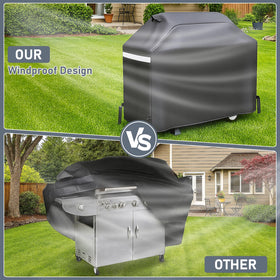 Uniflasy heavy-duty Velcro straps on cover showing secure fit in windy conditions