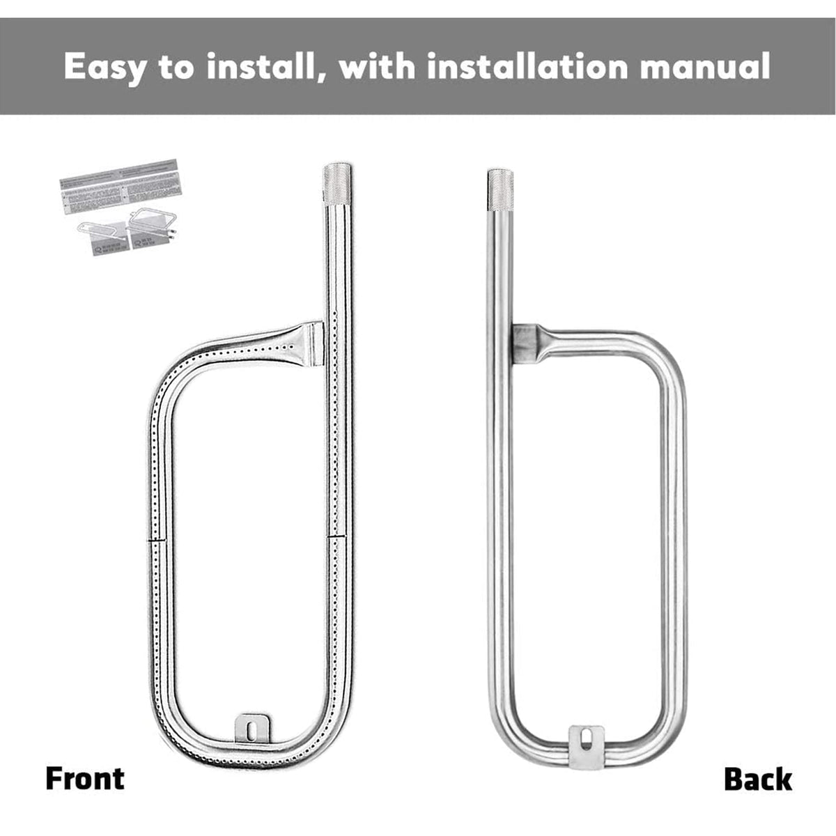 Installation guide included for easy Weber Q burner replacement