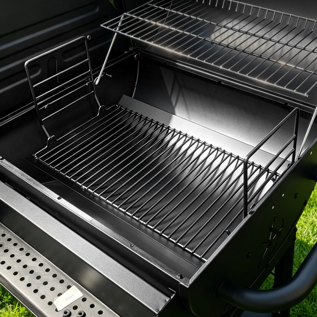 Uniflasy packaged set includes ash pan and two fire grate hangers for setup.