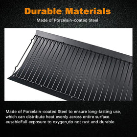 Uniflasy porcelain-coated ash pan close-up emphasizes rust resistance