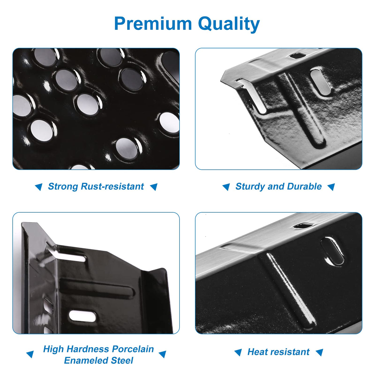 Uniflasy porcelain steel heat plates, 22GA, 5-pack, durable and rust-resistant for steadier cooking.