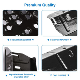 Uniflasy porcelain steel heat plates, 22GA, 5-pack, durable and rust-resistant for steadier cooking.
