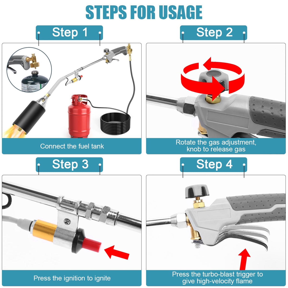 Uniflasy propane torch 10ft hose connector offers flexible indoor and outdoor setup
