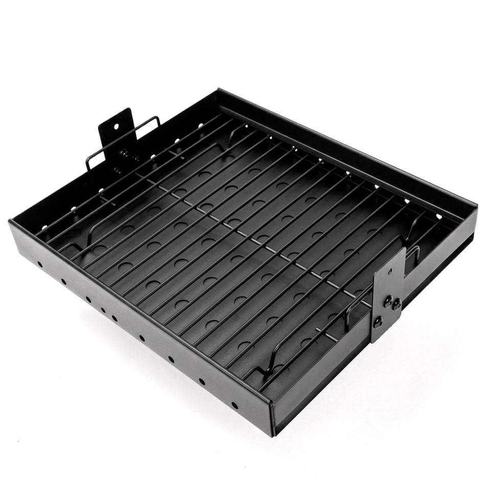 Uniflasy stretchable charcoal tray extended to 28 inches for versatile grill coverage