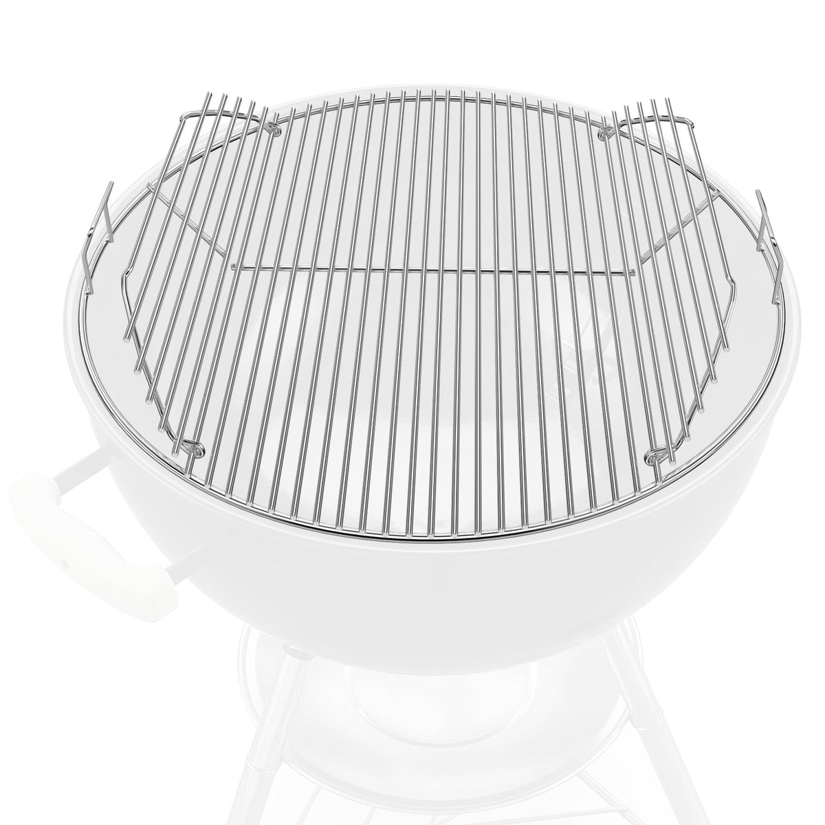 Uniflasy Weber 22-inch hinged grate in stainless steel for rust resistance and easy cleaning.
