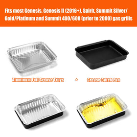 Uniflasy grease catcher for Genesis and Spirit grills helps prevent flare-ups.
