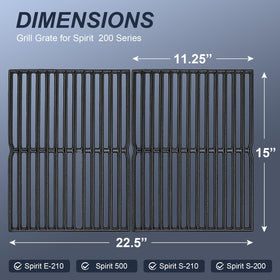 Uniflasy Weber Spirit 200-series side-panel grates fit multiple Spirit models for versatile use