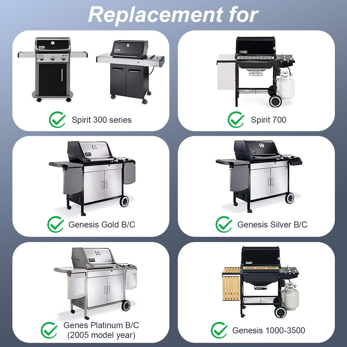 Uniflasy Weber Spirit E310 grate replacement for durable year-round grilling.