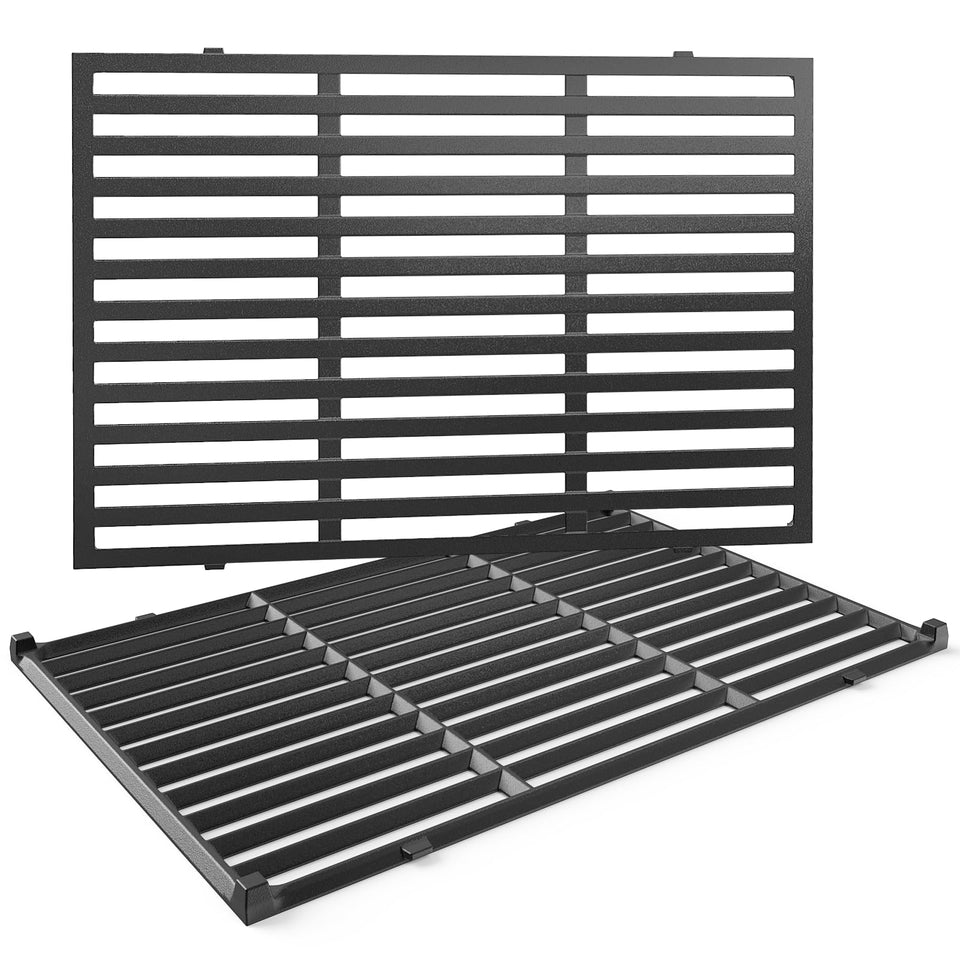 Uniflasy Weber Spirit cast iron grate, 17.5x11.9 inches, for even heat and searing.