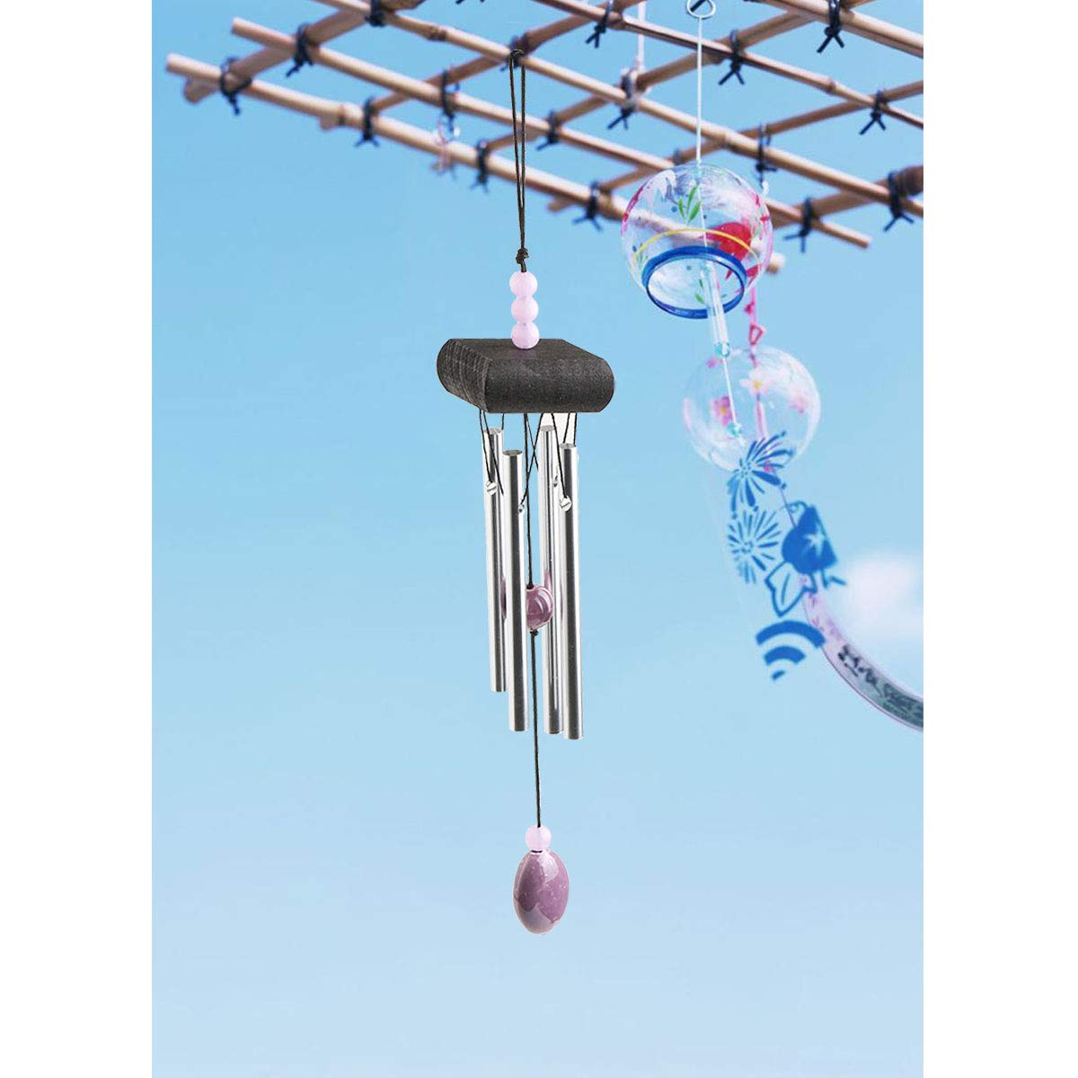 UNIME creative design with wood and stones enhances garden decor