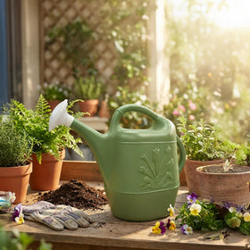 Union 63068 sage green finish complements patios and indoor plant displays.