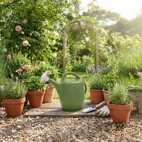Union 63068 indoor/outdoor watering can ideal for potted plants and garden beds.