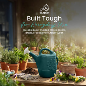 Union Products Watering Can with replaceable sprinkler head for customizable watering patterns.