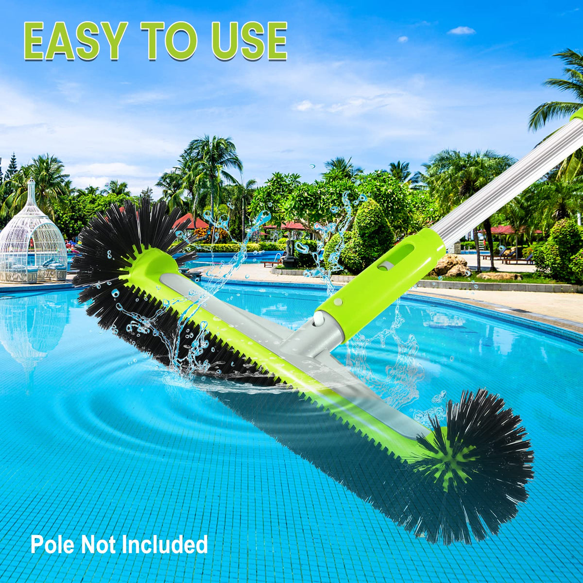 Unipool heavy-duty brush head for durable pool cleaning sessions.