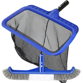 Unipool pool brush head with 17.5-inch reach for deep cleaning.