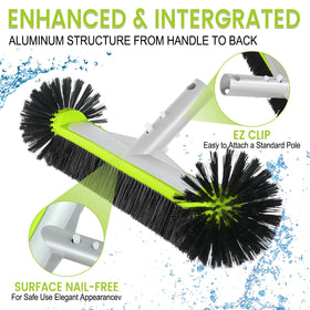Unipool brush head with EZ Clips attaches quickly to standard poles.