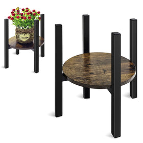 Corner-ready, mid-century modern plant stand complements any room.
