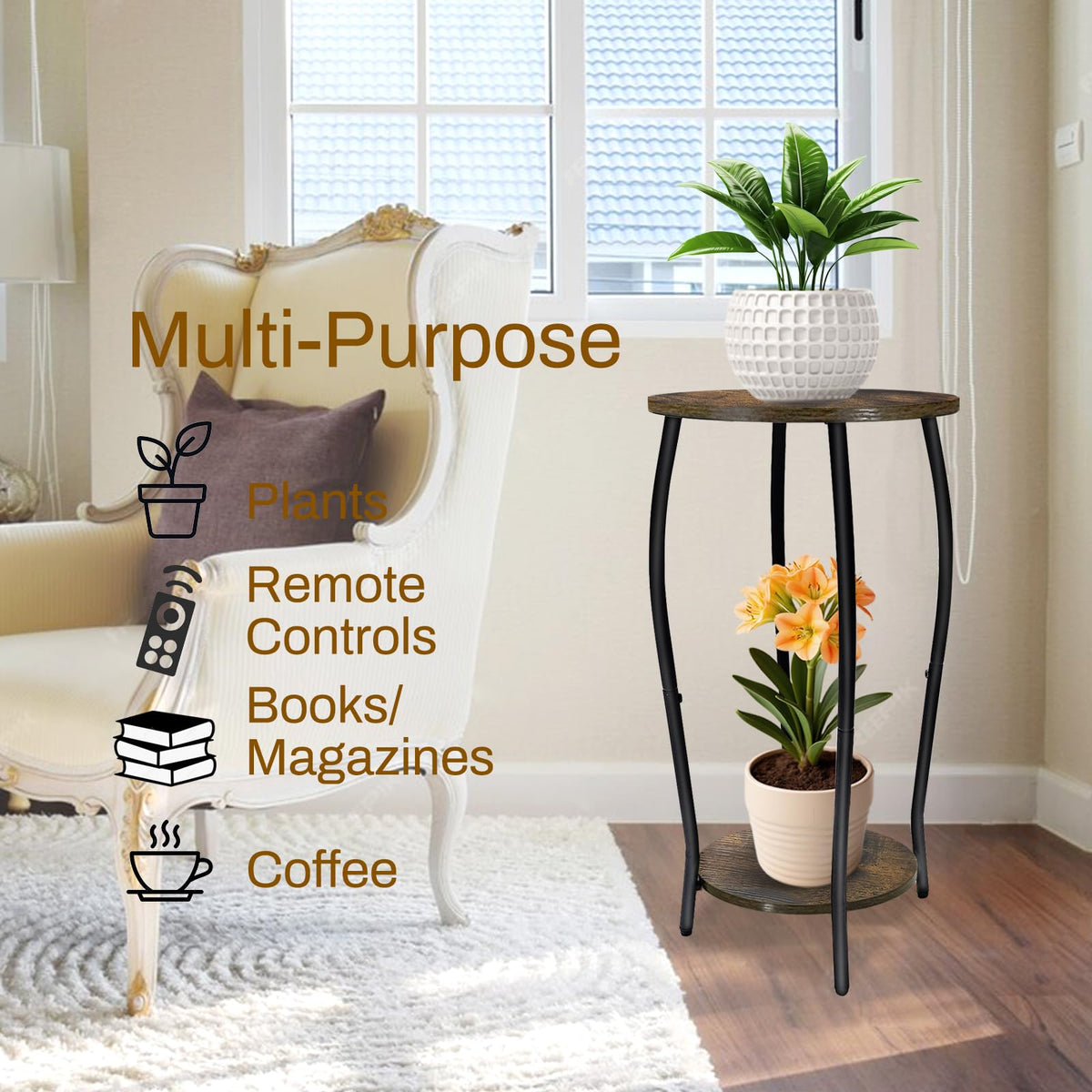 Uniqcovosa plant stand corner placement fits tight spaces for greenery
