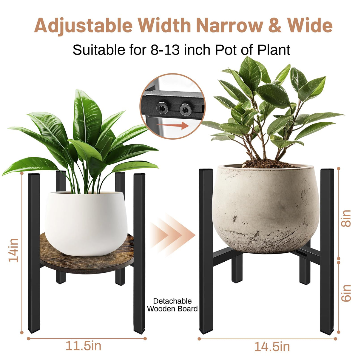 Uniqcovosa stand with two height options for flexible display.