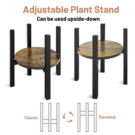 Sturdy steel frame and wooden tray provide stable support for large plants.