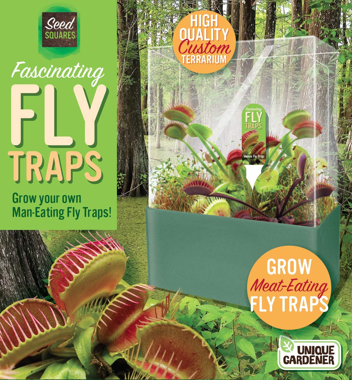 Unique Gardener Fly Trap Garden Tag for labeling and organizing your terrarium collection.