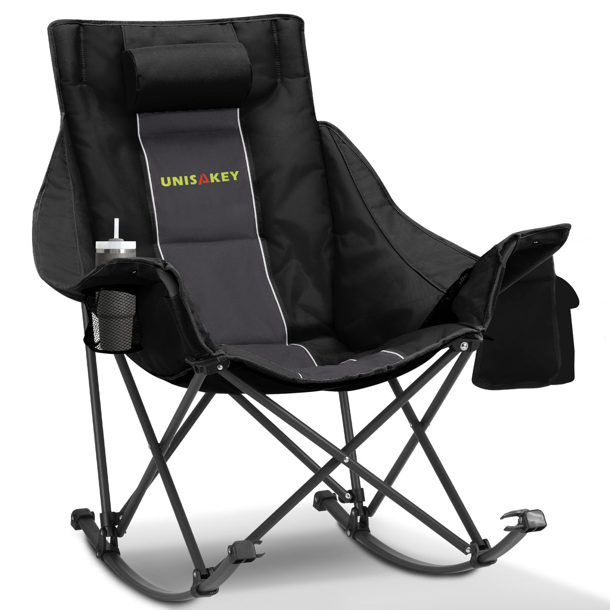 Unisakey oversized rocking chair front view for easy outdoor seating