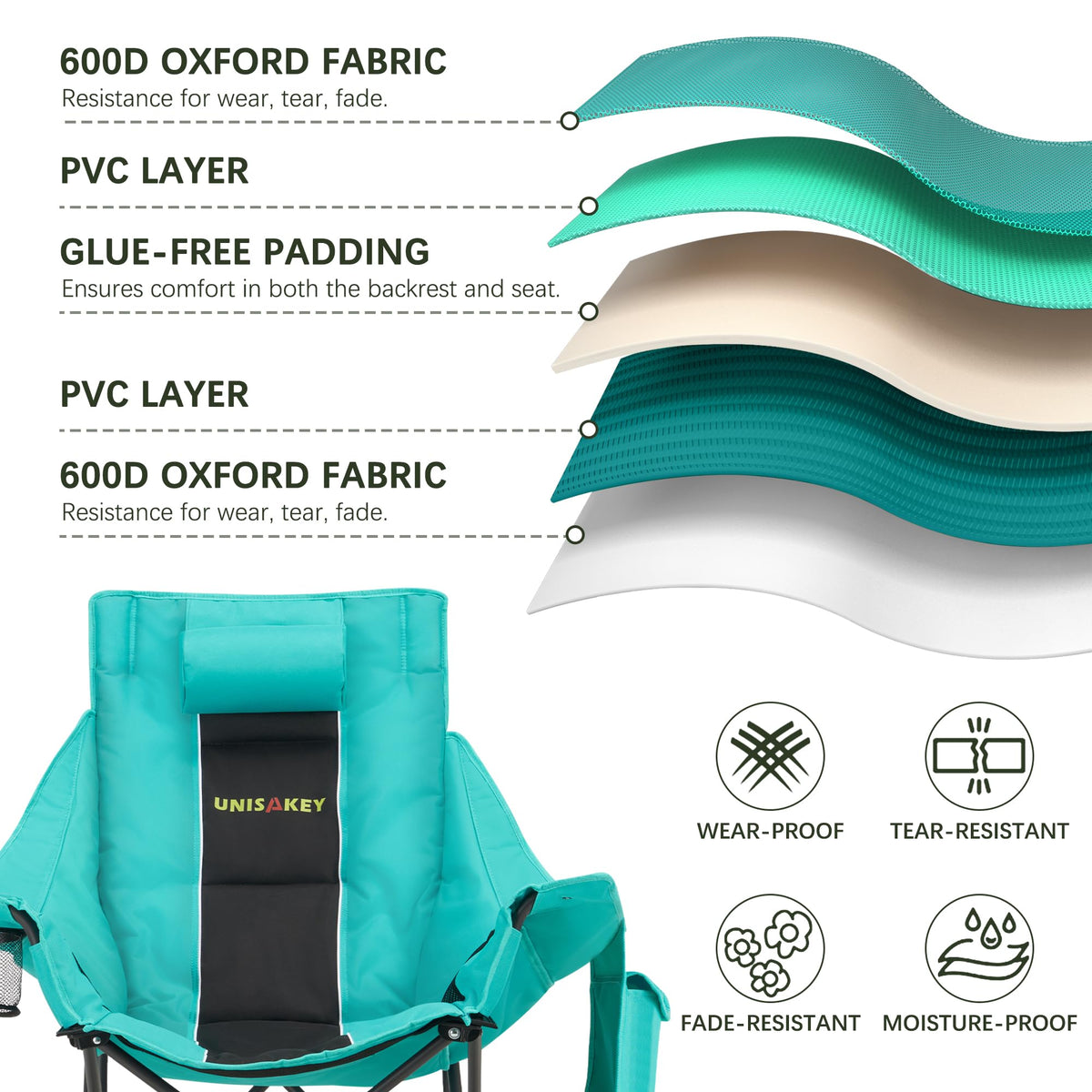 Unisakey rocking chair side pockets hold essentials within arm's reach.