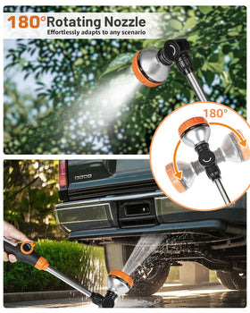 Unistyle wand features standard 3/4-inch threads for quick, leak-free hose connection.