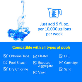 United Chemical No More Problem breaks chloramines for a more pleasant swimming experience.