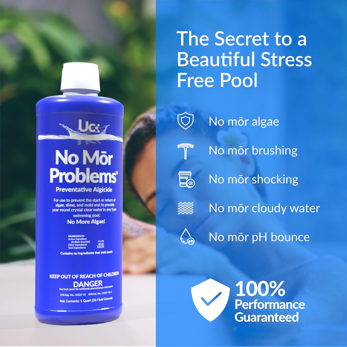 United Chemical No More Problem improves water clarity and chemical balance in your pool.