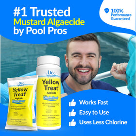 United Chemical YTP71 Yellow Treat algae-kill action supports quicker pool water clarity
