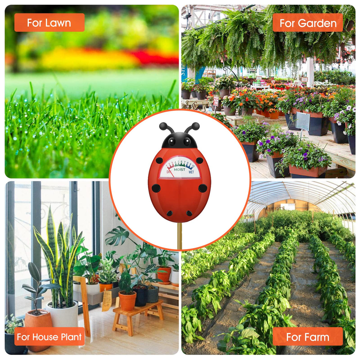 UNIWA ladybug design adds charm to gardening tasks and kids' planting activities.