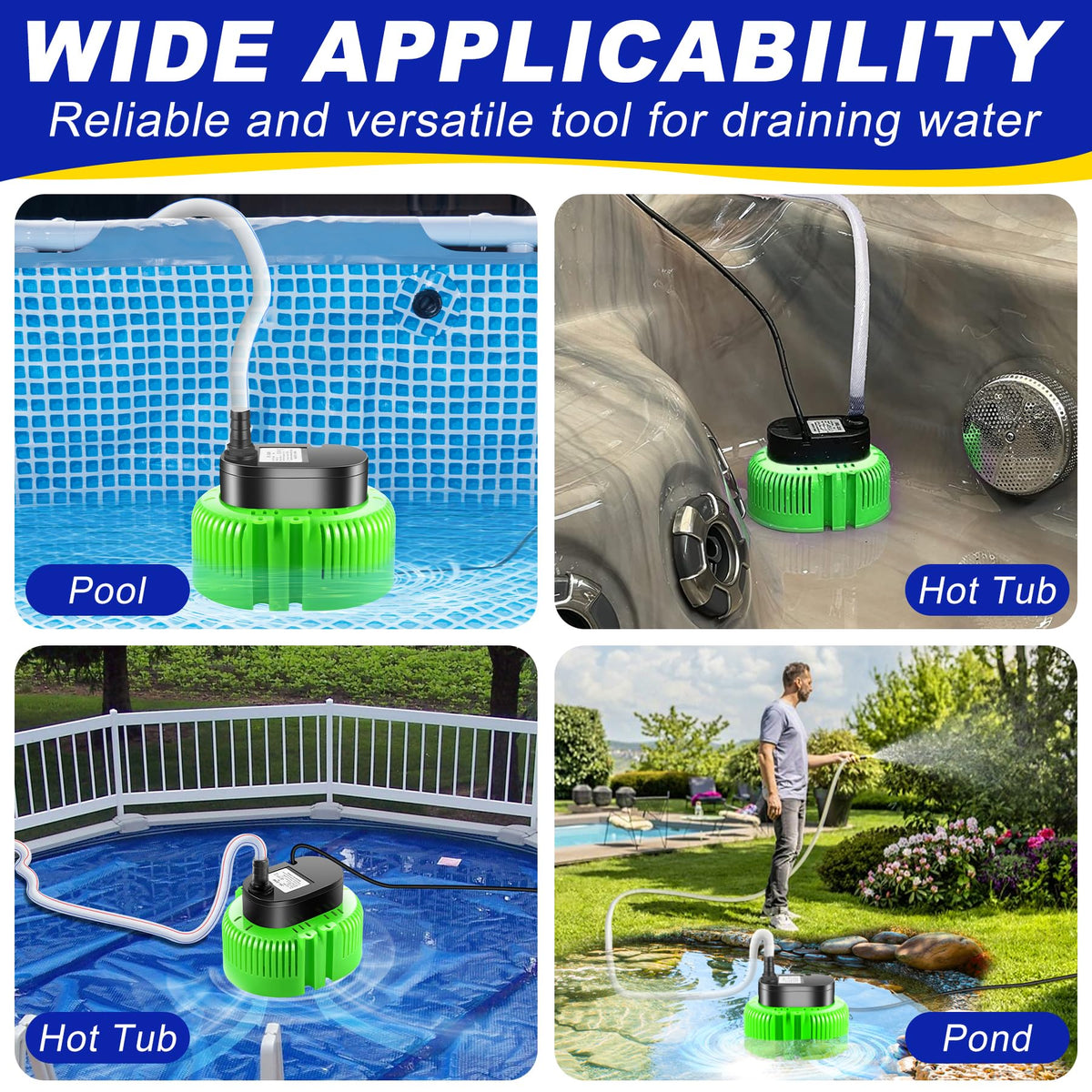 UniWater durable ABS housing resists rust and impact.