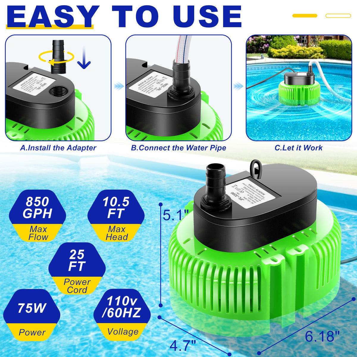 UniWater bottom filter hole design helps prevent clogging.