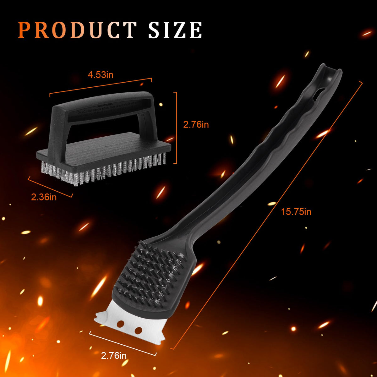 Unosaic grill brush features stainless steel bristles for tough grime removal