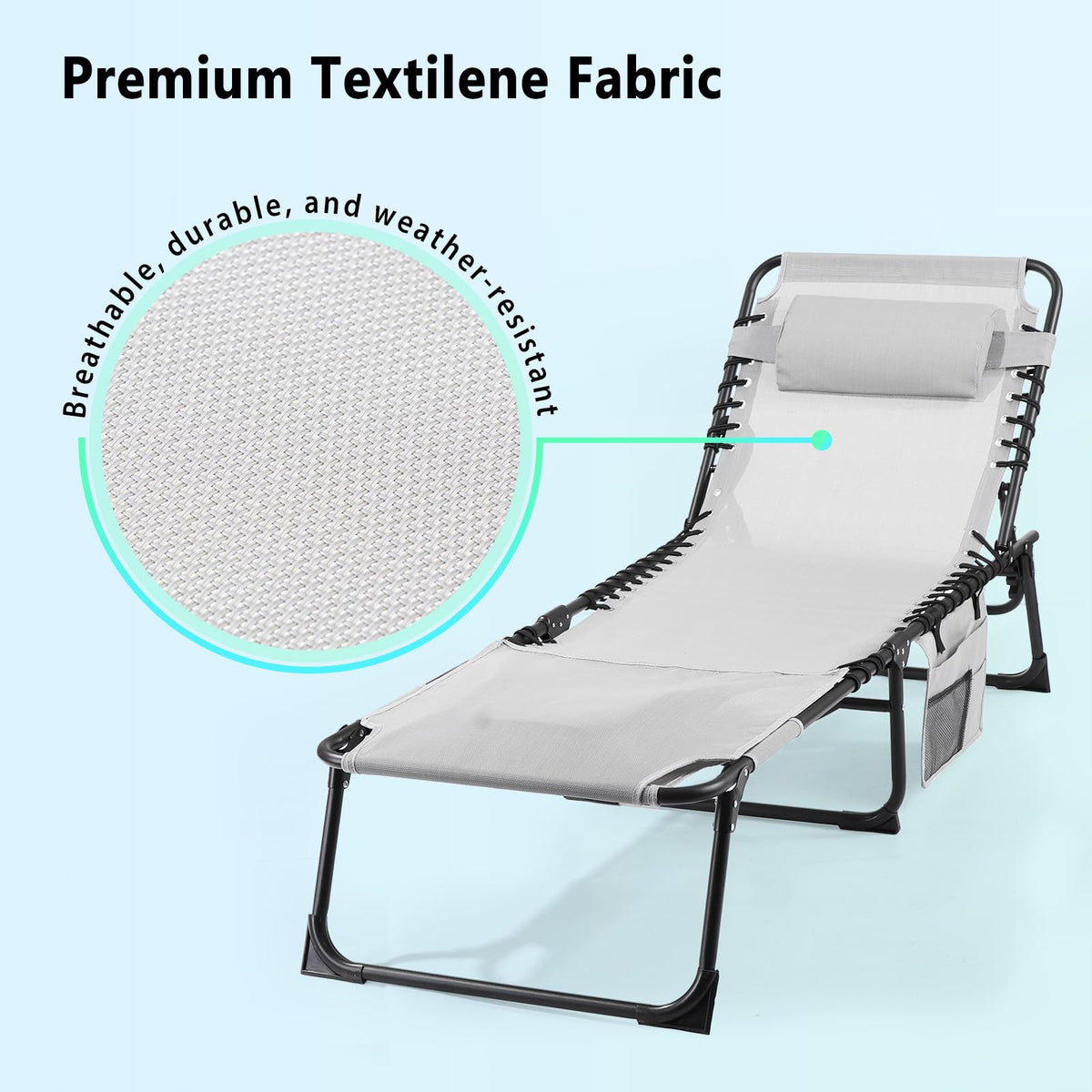 Unovivy folding outdoor lounge chair compact design for easy transport