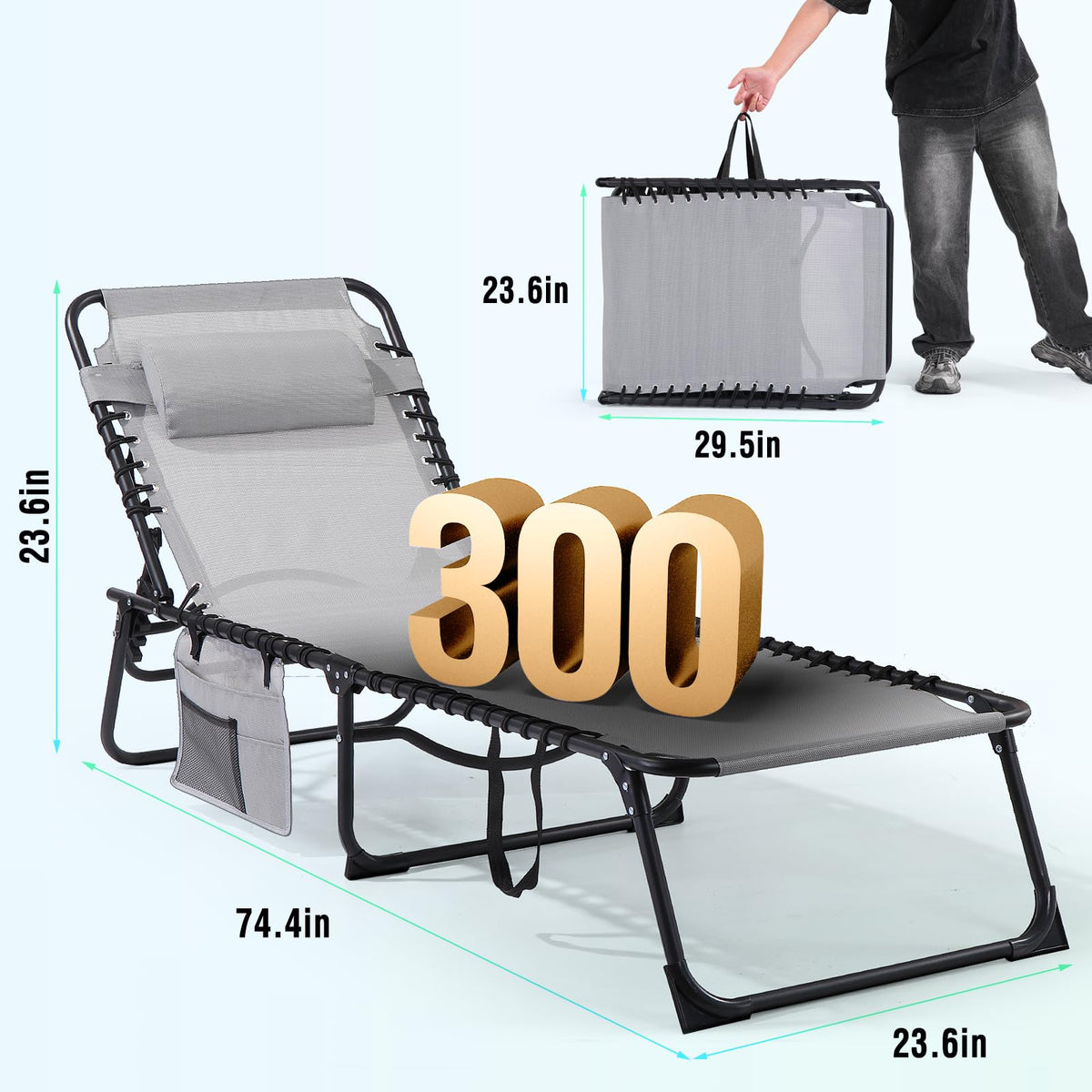 Unovivy two pack lounge set suitable for pool beach patio.