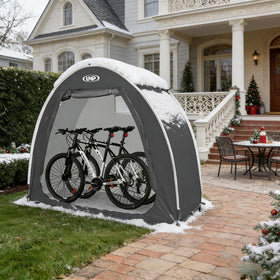 UNP bike storage shed tent: fiberglass frame assembly for sturdy setup