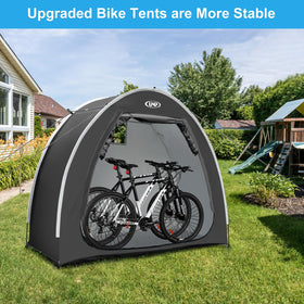 UNP bike storage shed tent: waterproof coating detail and rain protection
