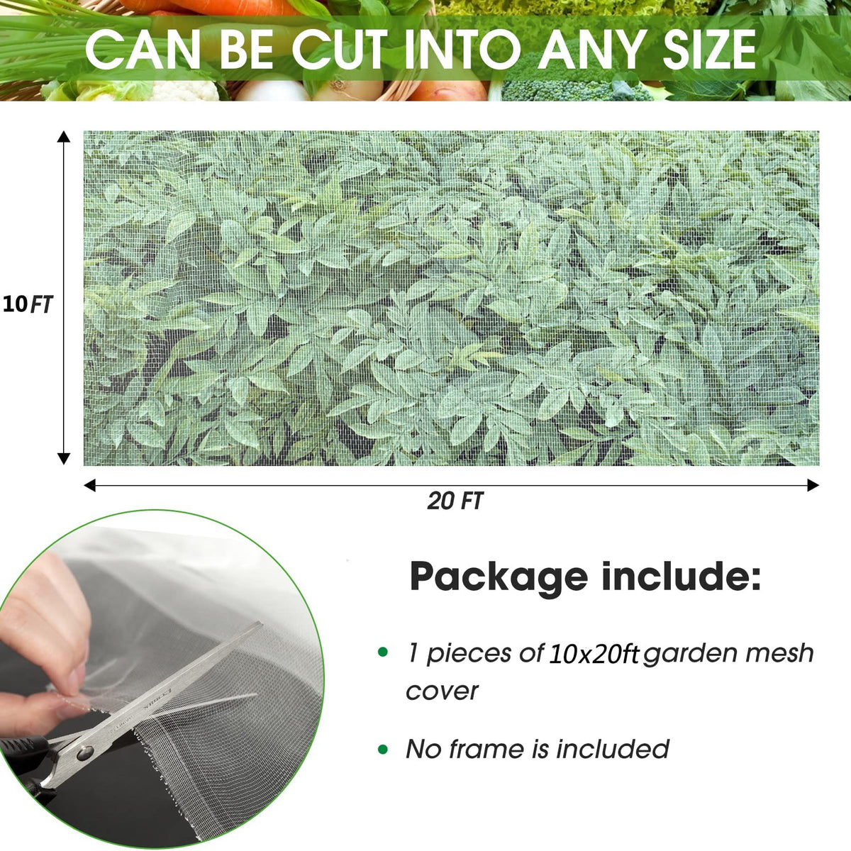 Unves bird netting for vegetables shields crops while allowing sun.