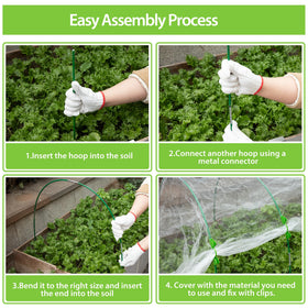 Unves polyester gloves protect hands during soil insertion and setup.