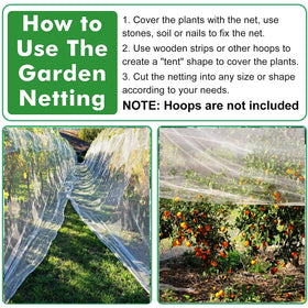 Unves netting protects seedlings and fruit from birds and bugs