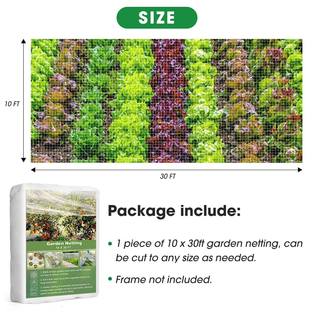 Unves garden netting is waterproof and sun-proof for durable outdoor use.