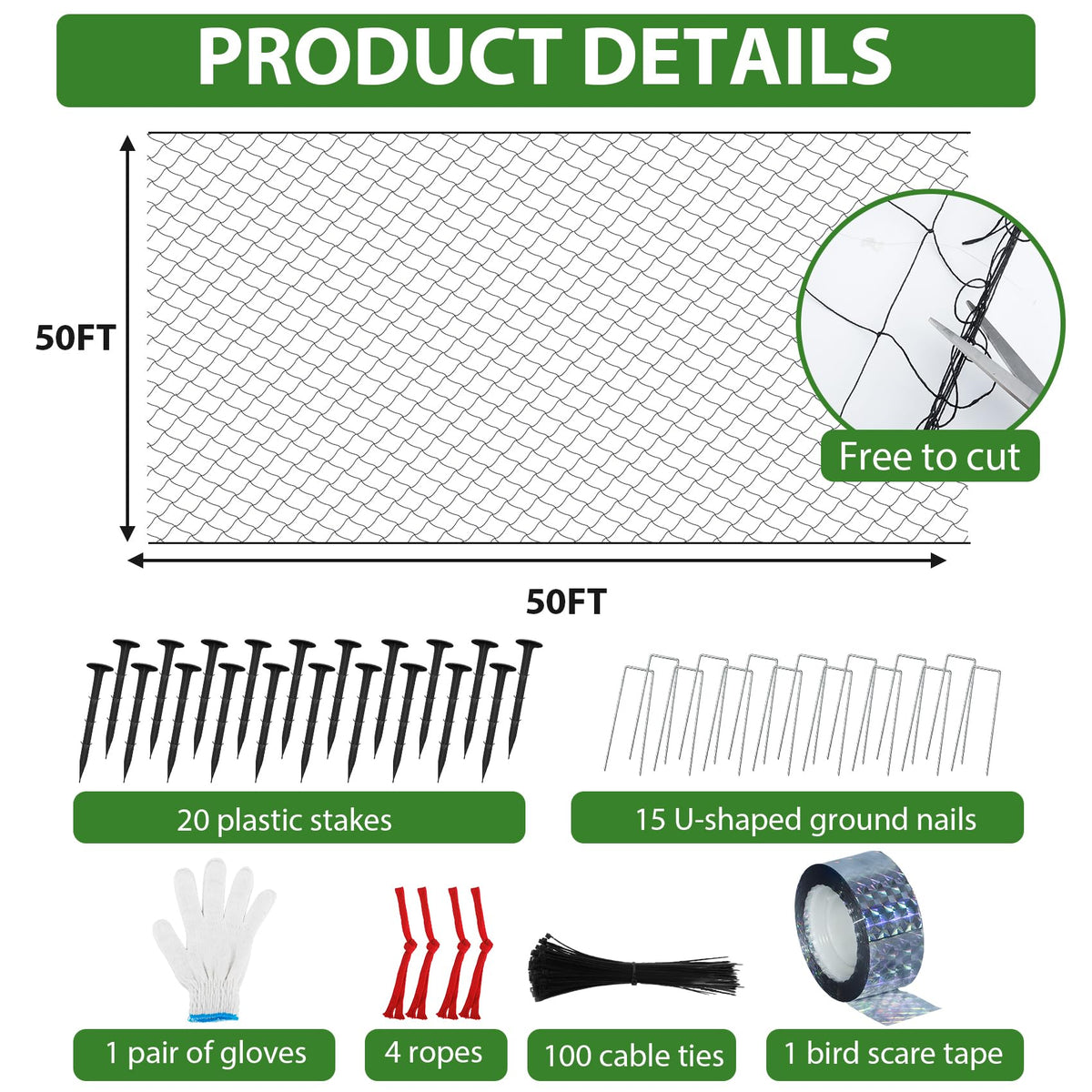 Unves garden protection netting shields fruit trees and vegetables.