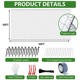 Unves garden protection netting shields fruit trees and vegetables.