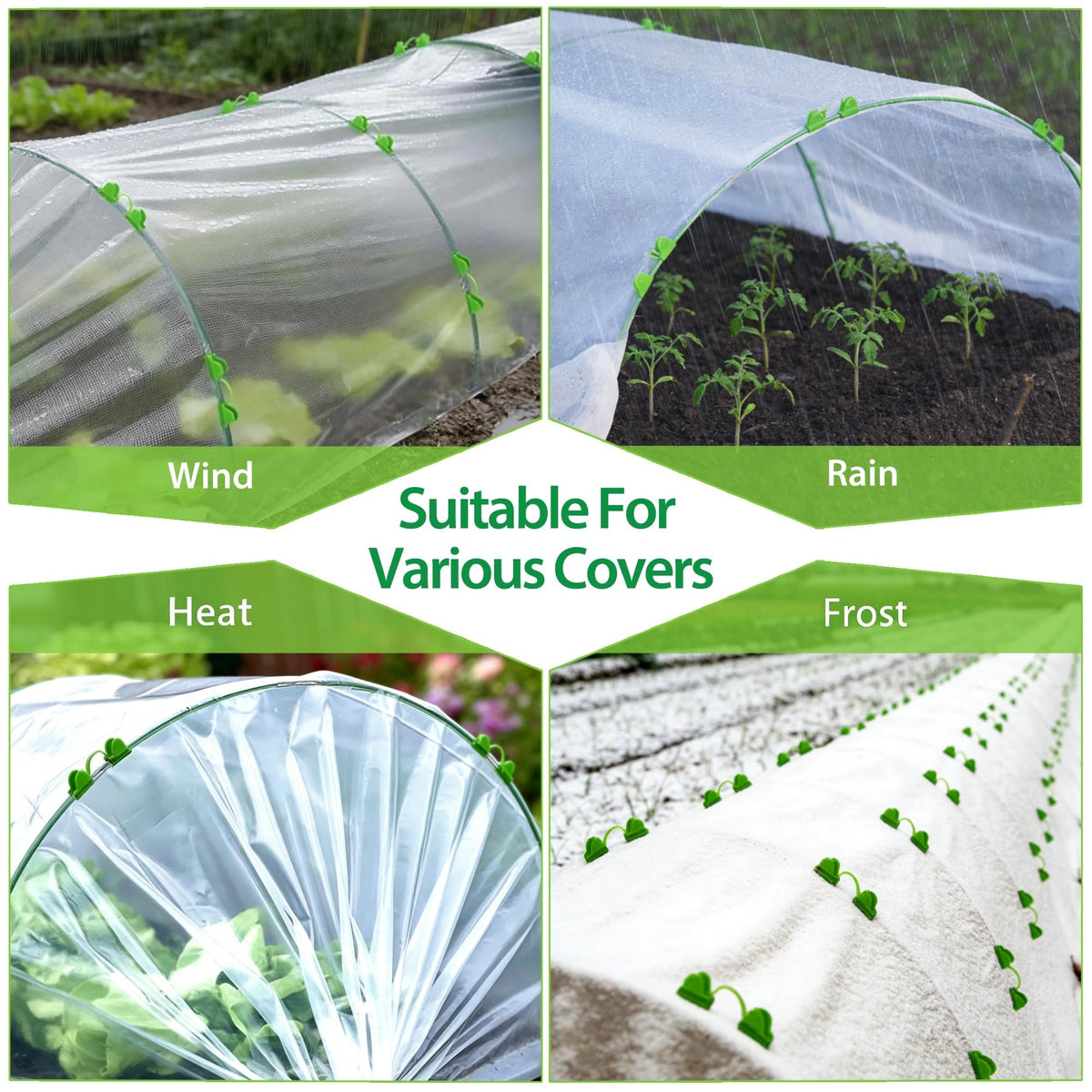 Unves PVC-coated hoops resist UV and rain, extending garden life.